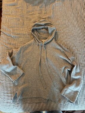 H&M Cozy Gray Hooded Knit Sweater